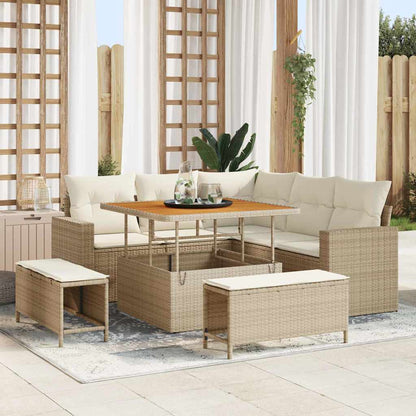 Garten-Sofa-Set 8 pcs Beige und Creme 100 x 100 x 71 cm