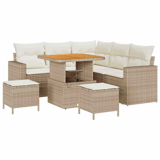 Garten-Sofa-Set 8 pcs Beige und Creme 80 x 80 x 71 cm