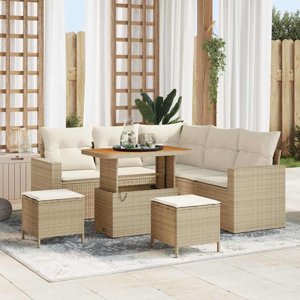 Garten-Sofa-Set 8 pcs Beige und Creme 90 x 55 x 71 cm