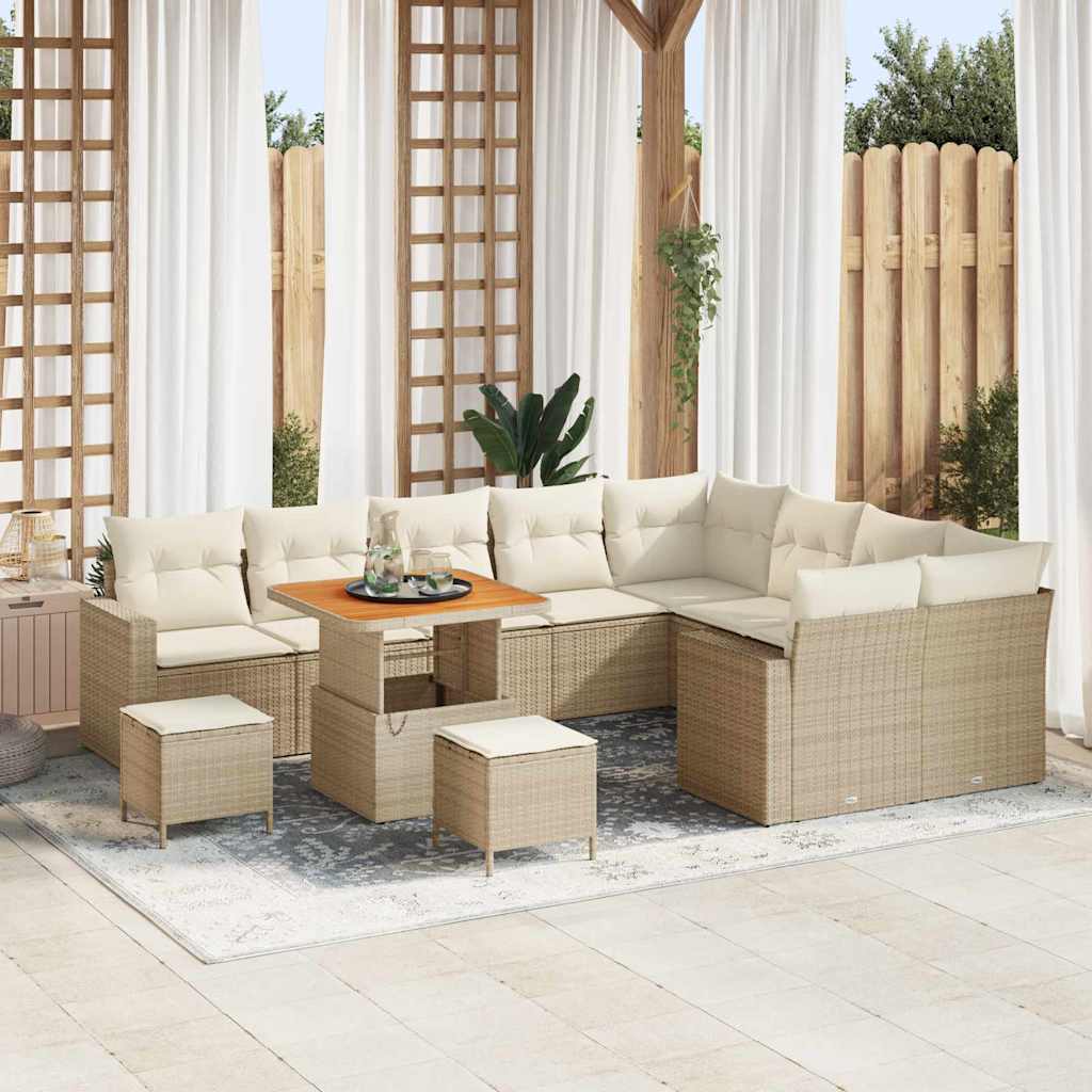 Garten-Sofa-Set 12 pcs Beige und Creme 80 x 80 x 71 cm