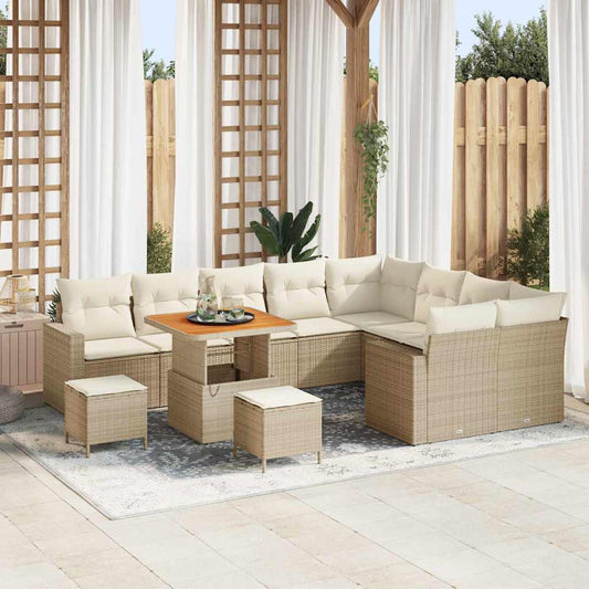 Garten-Sofa-Set 12 pcs Beige und Creme 80 x 80 x 71 cm