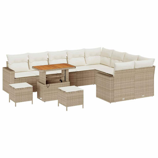 Garten-Sofa-Set 12 pcs Beige und Creme 90 x 55 x 71 cm