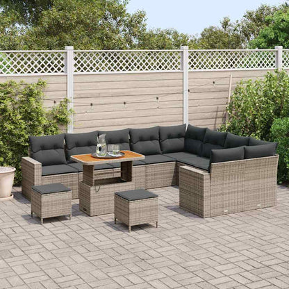 Garten-Sofa-Set mit Kissen 12 pcs Grau 90 x 55 x 71 cm