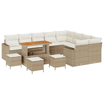 Garten-Sofa-Set 13 pcs Beige und Creme 110 x 55 x 71 cm
