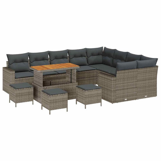 Garten-Sofa-Set mit Kissen 13 pcs Grau 110 x 55 x 71 cm