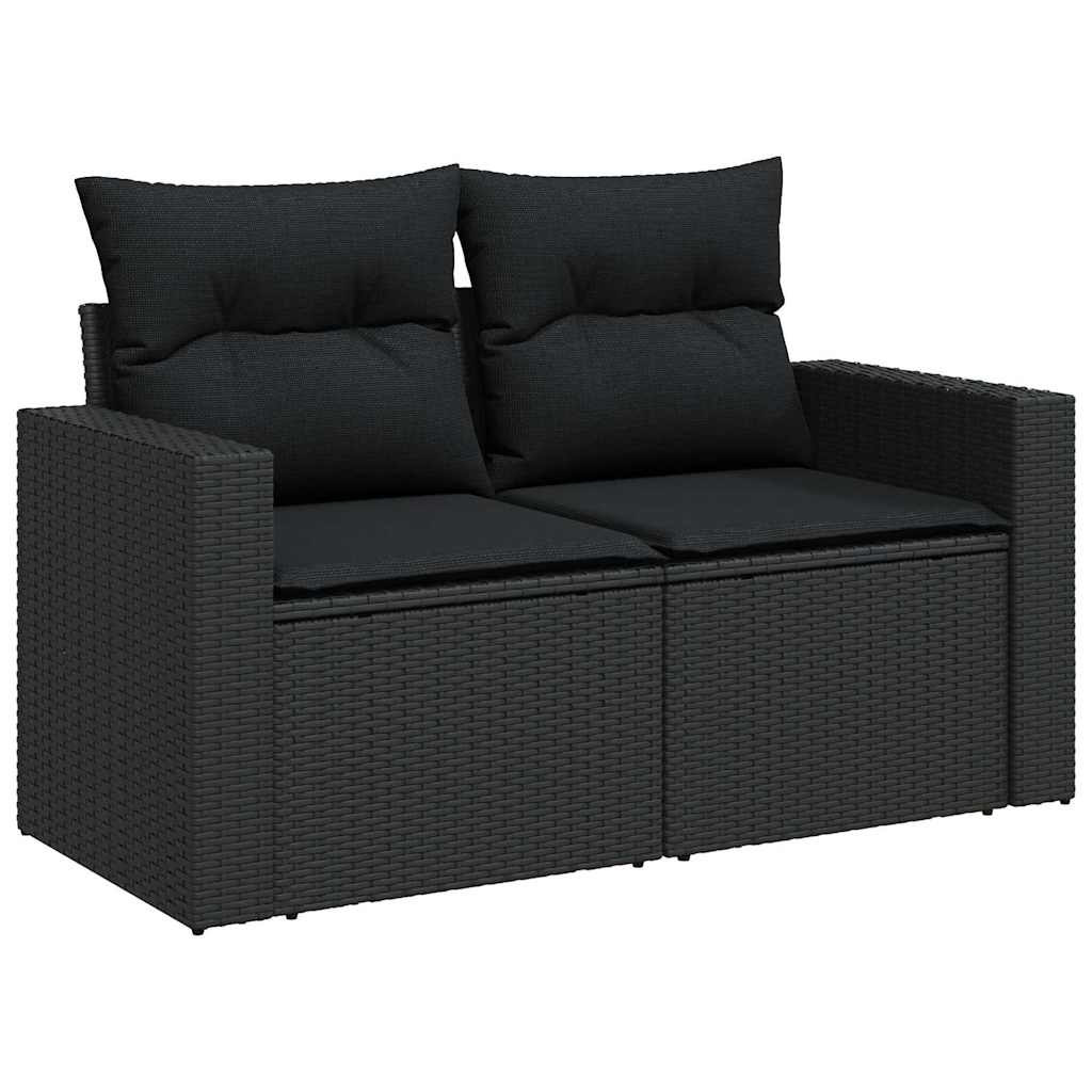 Garten-Sofa-Set mit Kissen 13 pcs Schwarz 100 x 100 x 71 cm