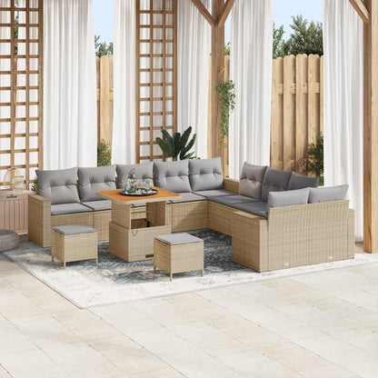 Garten-Sofa-Set 13 pcs Beige und Hellgrau 80 x 80 x 71 cm