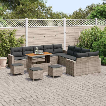Garten-Sofa-Set mit Kissen 14 pcs Grau 110 x 55 x 71 cm