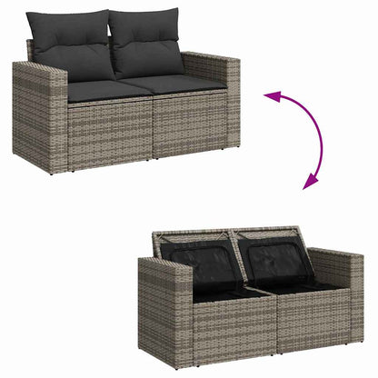 Garten-Sofa-Set mit Kissen 14 pcs Grau 110 x 55 x 71 cm