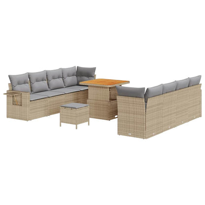 Garten-Sofa-Set 11 pcs Beige und Hellgrau 80 x 80 x 71 cm