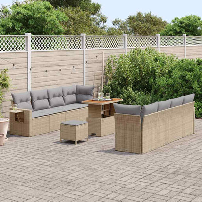 Garten-Sofa-Set 11 pcs Beige und Hellgrau 90 x 55 x 71 cm