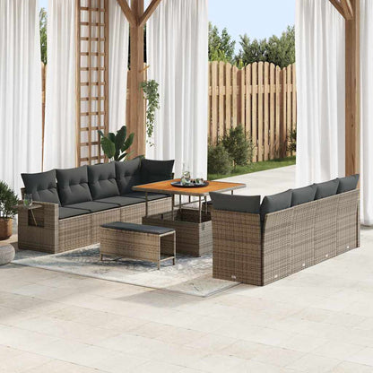 Garten-Sofa-Set mit Kissen 11 pcs Grau 100 x 100 x 71 cm