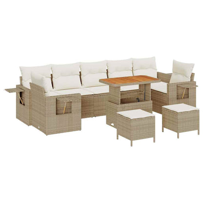 Garten-Sofa-Set 10 pcs Beige und Creme 90 x 55 x 71 cm