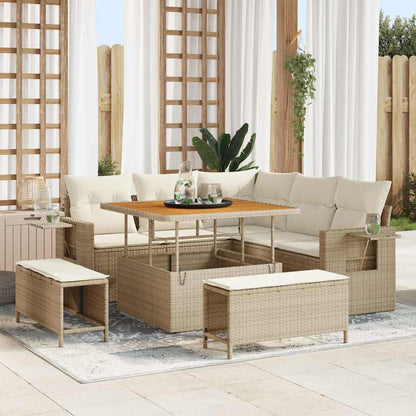 Garten-Sofa-Set 8 pcs Beige und Creme 100 x 100 x 71 cm