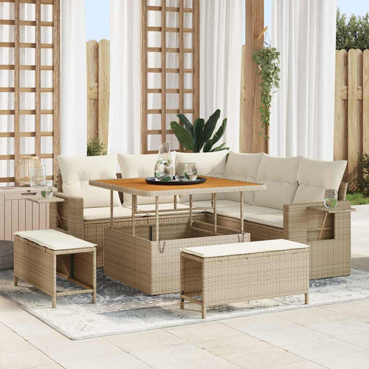 Garten-Sofa-Set 8 pcs Beige und Creme 100 x 100 x 71 cm