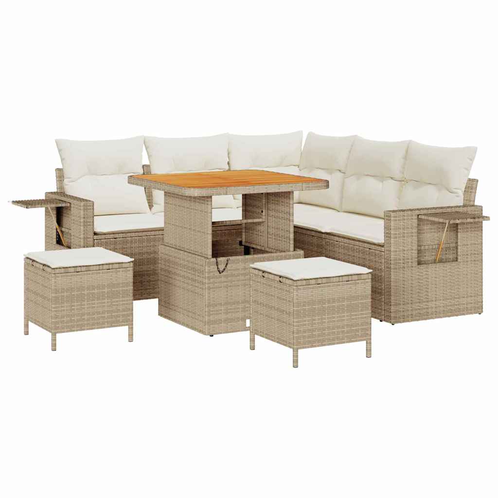 Garten-Sofa-Set 8 pcs Beige und Creme 80 x 80 x 71 cm