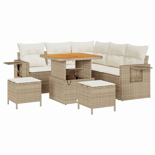 Garten-Sofa-Set 8 pcs Beige und Creme 80 x 80 x 71 cm