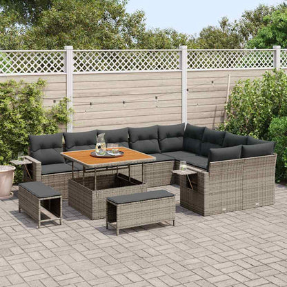 Garten-Sofa-Set mit Kissen 12 pcs Grau 100 x 100 x 71 cm