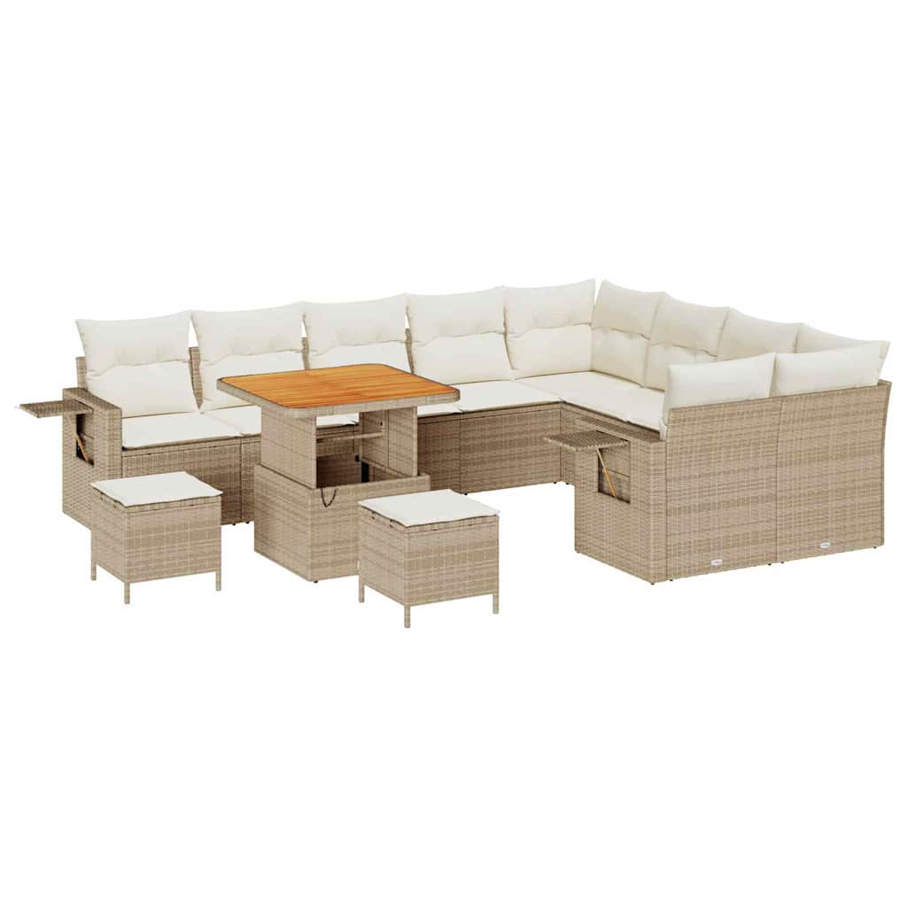 Garten-Sofa-Set 12 pcs Beige und Creme 80 x 80 x 71 cm
