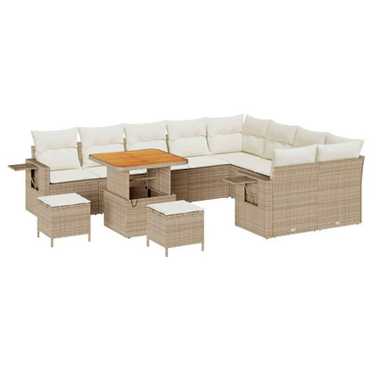 Garten-Sofa-Set 12 pcs Beige und Creme 80 x 80 x 71 cm