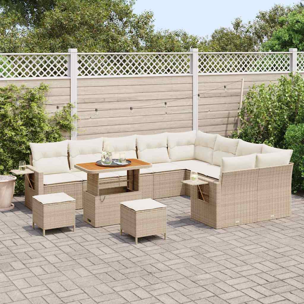 Garten-Sofa-Set 12 pcs Beige und Creme 90 x 55 x 71 cm