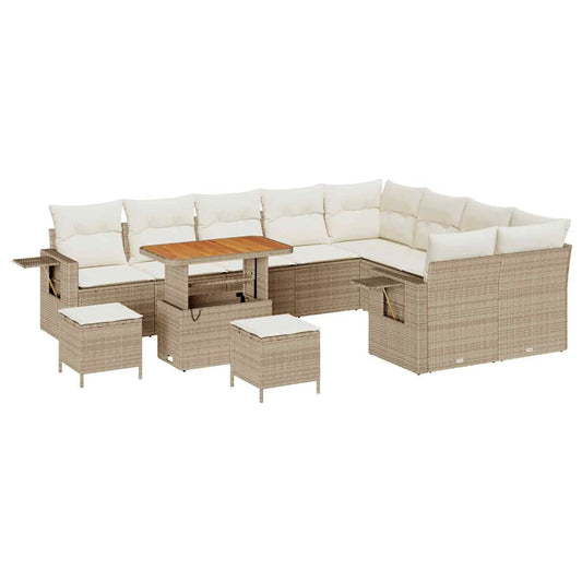 Garten-Sofa-Set 12 pcs Beige und Creme 90 x 55 x 71 cm