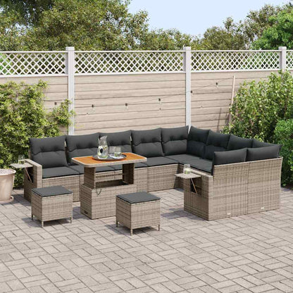 Garten-Sofa-Set mit Kissen 12 pcs Grau 90 x 55 x 71 cm