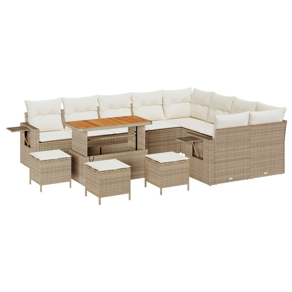 Garten-Sofa-Set 13 pcs Beige und Creme 110 x 55 x 71 cm