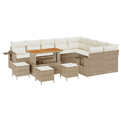 Garten-Sofa-Set 13 pcs Beige und Creme 110 x 55 x 71 cm