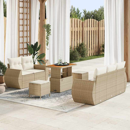 Garten-Sofa-Set 8 pcs Beige und Creme 90 x 55 x 71 cm