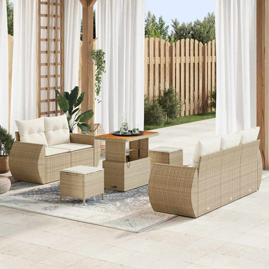 Garten-Sofa-Set 8 pcs Beige und Creme 90 x 55 x 71 cm