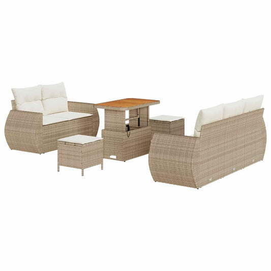 Garten-Sofa-Set 8 pcs Beige und Creme 90 x 55 x 71 cm