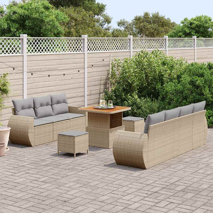 Garten-Sofa-Set 10 pcs Beige und Hellgrau 80 x 80 x 71 cm