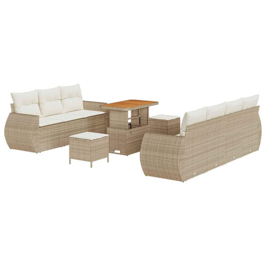 Garten-Sofa-Set 10 pcs Beige und Creme 90 x 55 x 71 cm