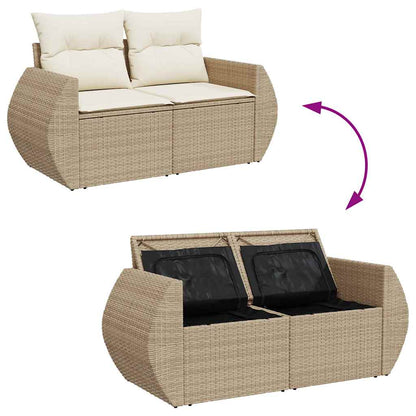 Garten-Sofa-Set 10 pcs Beige und Creme 90 x 55 x 71 cm