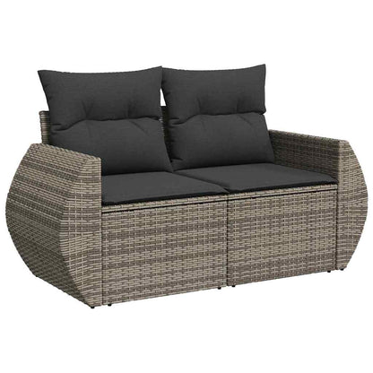 Garten-Sofa-Set mit Kissen mit Speicher 10 pcs Grau