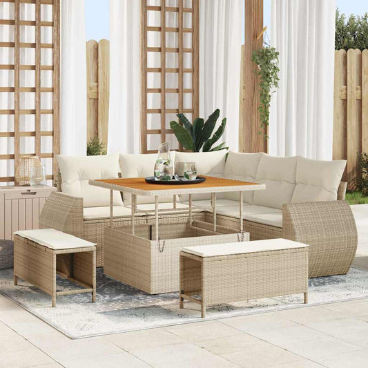 Garten-Sofa-Set 8 pcs Beige und Creme 100 x 100 x 71 cm