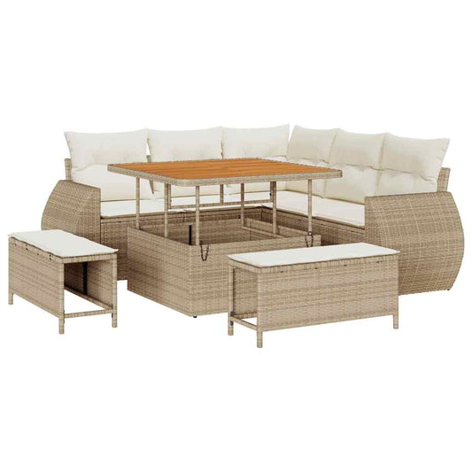 Garten-Sofa-Set 8 pcs Beige und Creme 100 x 100 x 71 cm