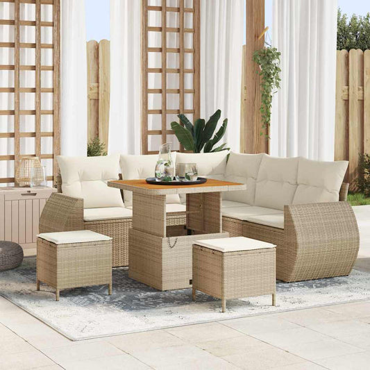 Garten-Sofa-Set 8 pcs Beige und Creme 80 x 80 x 71 cm