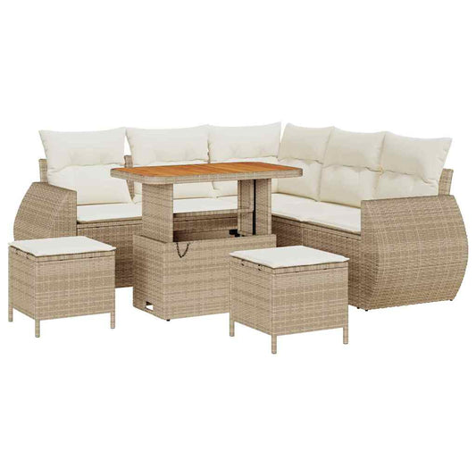 Garten-Sofa-Set 8 pcs Beige und Creme 90 x 55 x 71 cm