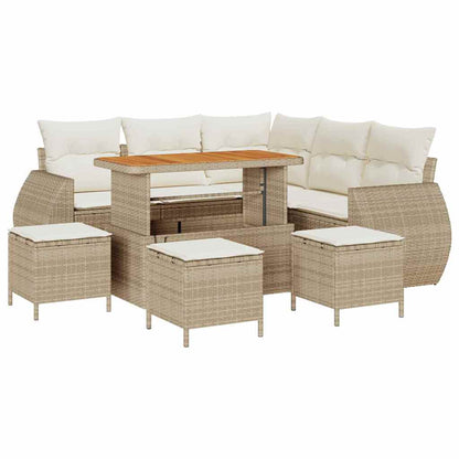 Garten-Sofa-Set 9 pcs Beige und Creme 110 x 55 x 71 cm