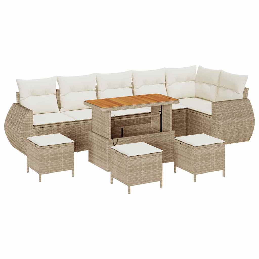 Garten-Sofa-Set 10 pcs Beige und Creme 110 x 55 x 71 cm