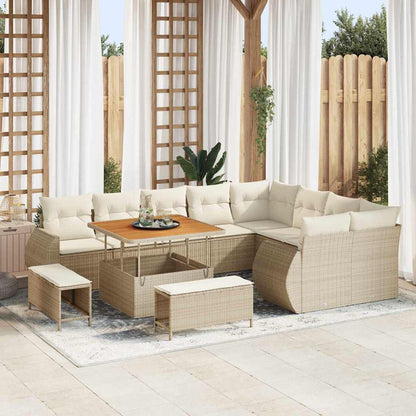 Garten-Sofa-Set 12 pcs Beige und Creme 100 x 100 x 71 cm