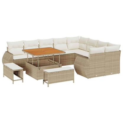 Garten-Sofa-Set 12 pcs Beige und Creme 100 x 100 x 71 cm