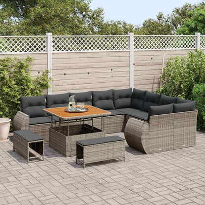 Garten-Sofa-Set mit Kissen 12 pcs Grau 100 x 100 x 71 cm