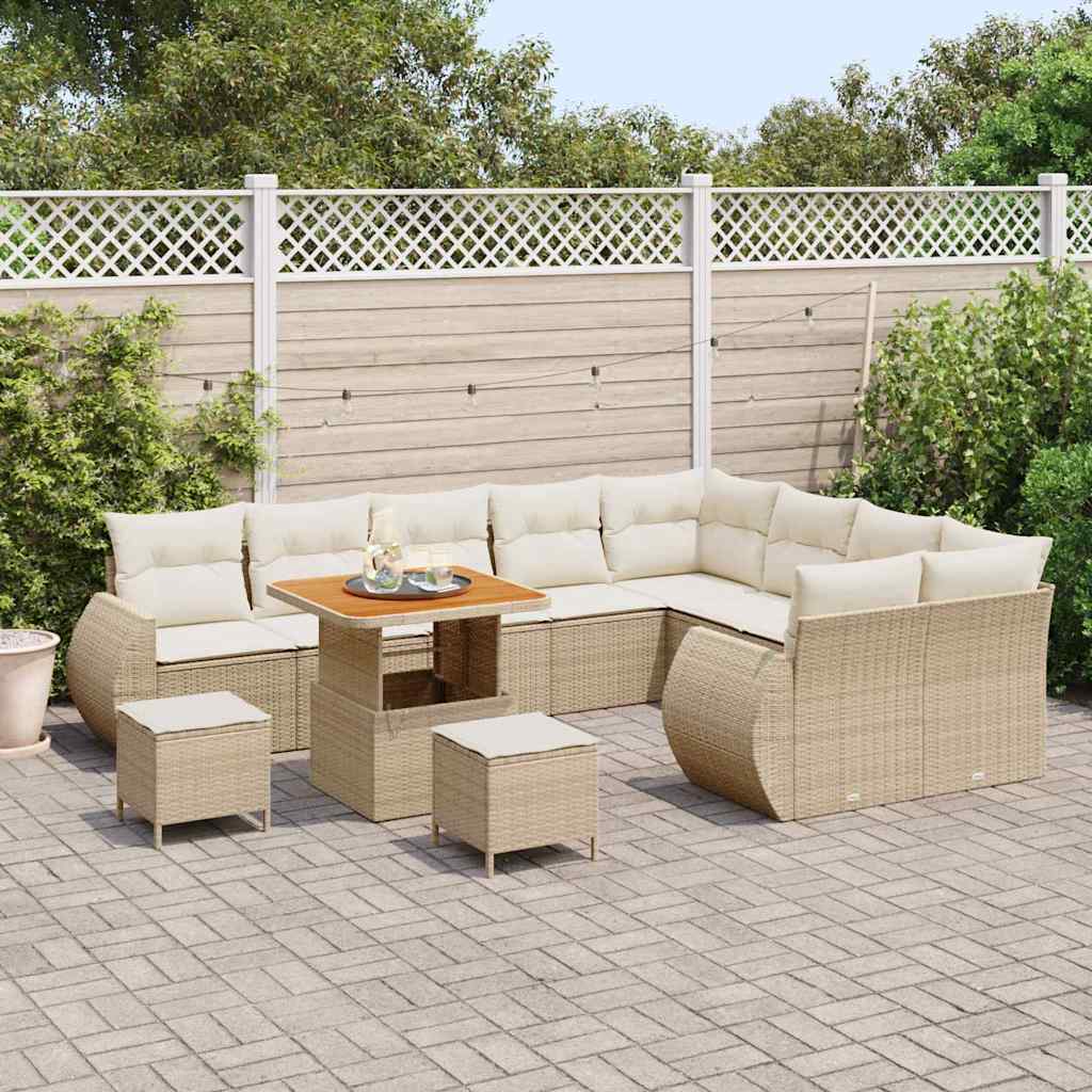 Garten-Sofa-Set 12 pcs Beige und Creme 80 x 80 x 71 cm