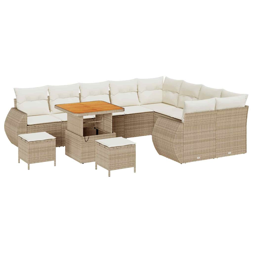 Garten-Sofa-Set 12 pcs Beige und Creme 80 x 80 x 71 cm