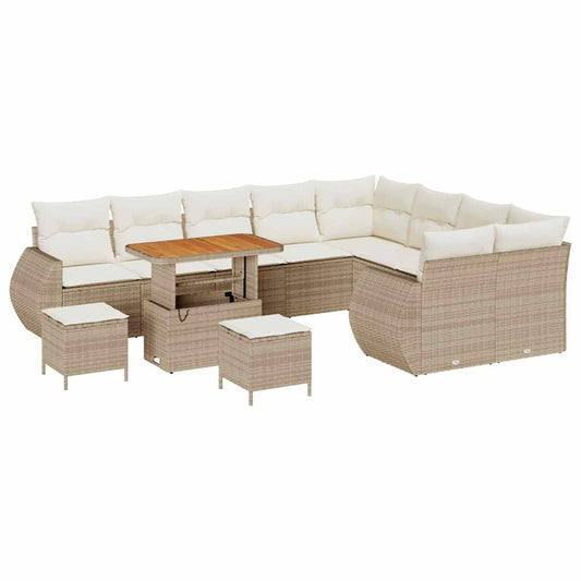 Garten-Sofa-Set 12 pcs Beige und Creme 90 x 55 x 71 cm