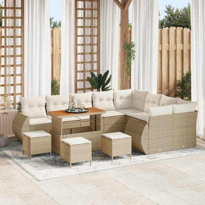 Garten-Sofa-Set 13 pcs Beige und Creme 110 x 55 x 71 cm