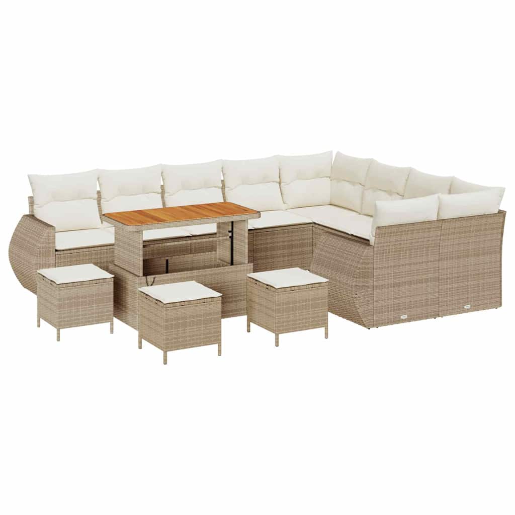 Garten-Sofa-Set 13 pcs Beige und Creme 110 x 55 x 71 cm